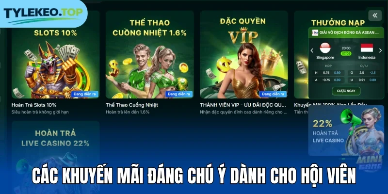 Các khuyến mãi đáng chú ý dành cho hội viên