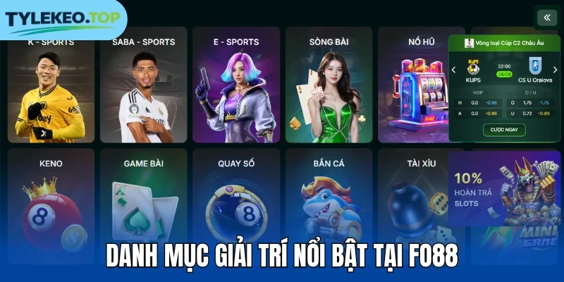 Danh mục giải trí nổi bật tại Fo88