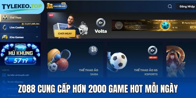 Zo88 cung cấp hơn 2000 game hot mỗi ngày
